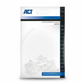 ACT AC4110 kabelconnector RJ45 | Zilver Transparant | 10 Stuks