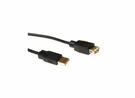 ACT AC3095 | USB 2.0 Verlengkabel | USB-A Male naar USB-A Female | Zwart