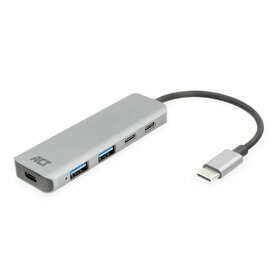 ACT AC7072 USB-C Hub 3.0 | 2x USB-A &amp; 2x USB-C Poorten | 5 Gbps | Aluminium Behuizing | 12 cm Kabel