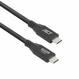 ACT | USB4 Kabel | 20Gbps | 240W | USB-C naar USB-C | 0,5m | Zwart