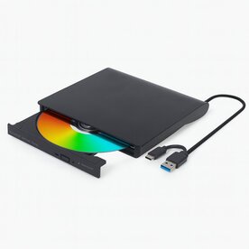 Gembird DVD-USB-031 | Externe DVD-Brander | 8x DVD | 24x CD | USB-C &amp; USB 3.1 | Slimline | Zwart