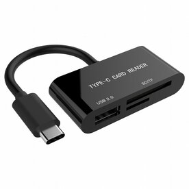 Gembird UHB-CR3-02 | Geheugenkaartlezer | USB 3.2 Gen 1 | USB-C | Zwart