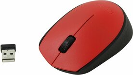 Logitech M171 | Draadloze Muis | Links- en Rechtshandig | RF | 1000 DPI | Rood/Zwart