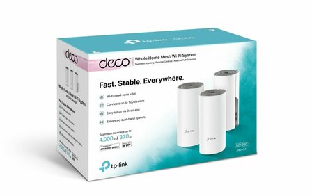 TP-LINK Deco E4 (3-pack) Dual-band (2.4 GHz / 5 GHz) Wi-Fi 5 (802.11ac) Wit, Grijs 2 Intern