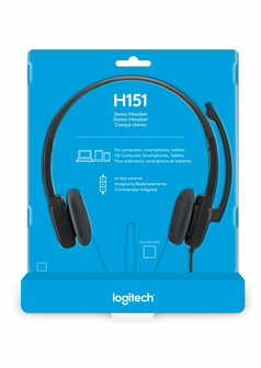 Logitech H151 | Bedrade On-ear Headset | 3.5mm | Zwart