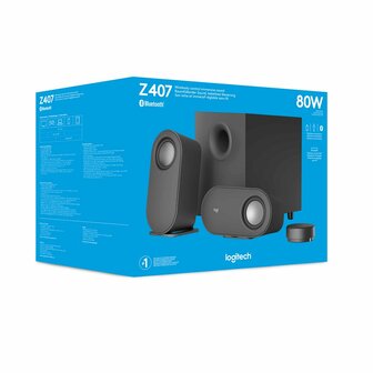 Logitech Z407 | 2.1 Bluetooth Luidsprekerset | Draadloze Afstandsbediening | Subwoofer | 80W RMS