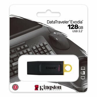 Kingston Technology DataTraveler Exodia USB flash drive 128 GB USB Type-A 3.2 Gen 1 (3.1 Gen 1) Zwart