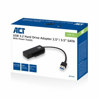 ACT 2,5 inch en 3,5 inch SATA HDD SSD naar USB 3.2 Gen1 adapter