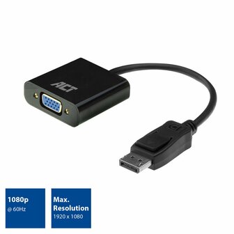 ACT DisplayPort naar VGA female adapter, Zip Bag