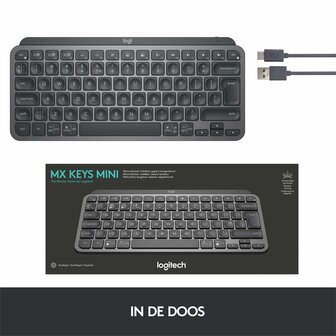 Logitech MX Keys Mini | Draadloos Verlicht Toetsenbord | QWERTY