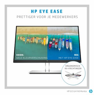 HP E-Series E23 G4 58,4 cm (23&quot;) 1920 x 1080 Pixels Full HD LCD Zwart, Zilver