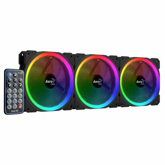 Aerocool Orbit RC 3x120MM RGB/GAMING +Remote 14.1dB/ RGB