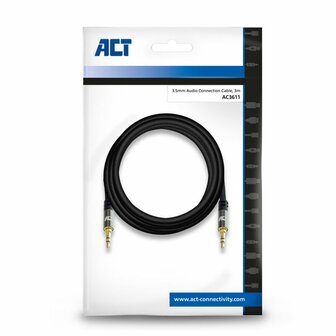 ACT AC3611 audio kabel 3 m 3.5mm Zwart