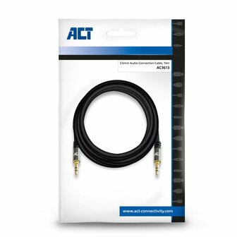 ACT AC3613 audio kabel 10 m 3.5mm Zwart