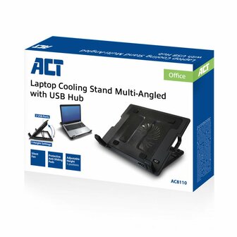 ACT AC8110 notebook cooling pad 43,9 cm (17.3&quot;) 1000 RPM Zwart