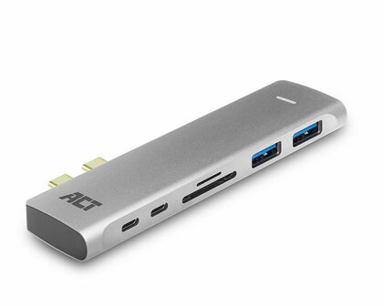 ACT AC7025 USB-C Thunderbolt&trade; 3 naar HDMI multiport adapter 4K, USB hub, cardreader en PD pass through