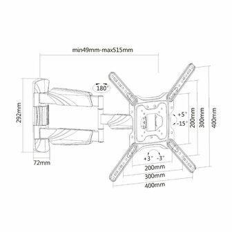 ACT AC8354 tv-bevestiging 139,7 cm (55&quot;) Zwart