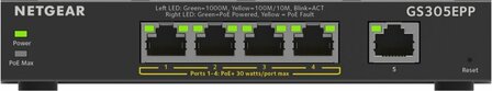 GS305EPP-100PES | 5-poorts Gigabit Smart Managed Plus PoE+ Switch | 120W PoE-vermogen | VLAN/QoS | Webbeheer