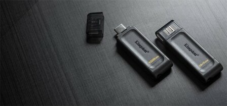 Kingston Technology DataTraveler 70 USB flash drive 128 GB USB Type-C 3.2 Gen 1 (3.1 Gen 1) Zwart