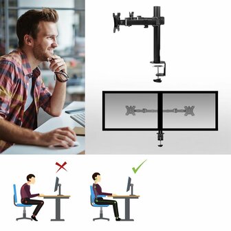 ACT AC8326 flat panel bureau steun 81,3 cm (32&quot;) Klem/doorvoer Zwart