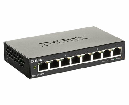 D-Link DGS-1100-08V2 netwerk-switch Managed L2 Gigabit Ethernet (10/100/1000) Zwart