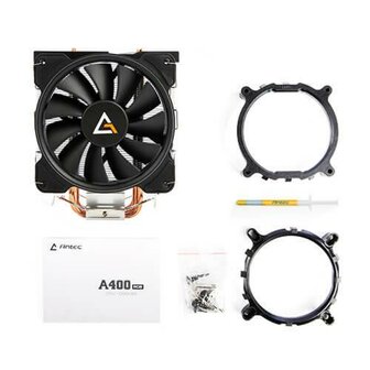 Antec A400 RGB Processor Koeler 12 cm Zwart, Koper, Metallic