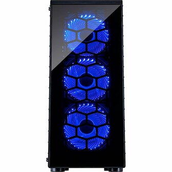 Inter-Tech CXC2 Blue Light | Midi Tower Case | Zwart