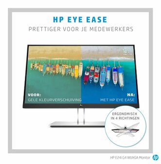 HP E-Series E24i G4 61 cm (24&quot;) 1920 x 1200 Pixels WUXGA Zwart, Zilver