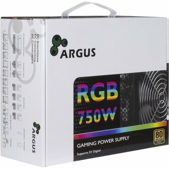 Inter-Tech Argus RGB-750W CM II | 750 Watt Gold ATX PSU | Deels Modulair | Power Supply | Voeding