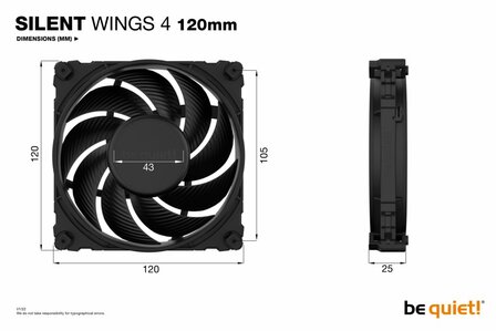 be quiet! SILENT WINGS 4 | 120mm Computer behuizing Ventilator 12 cm Zwart 1 stuk(s)