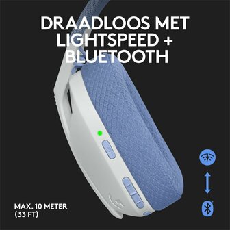 Logitech G G435 | Draadlooze Over-ear Gaming Headset | Bluetooth &amp; USB-A Receiver | Wit/Lilac