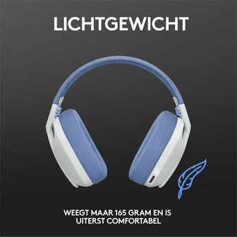 Logitech G G435 | Draadlooze Over-ear Gaming Headset | Bluetooth &amp; USB-A Receiver | Wit/Lilac