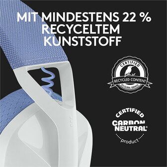 Logitech G G435 | Draadlooze Over-ear Gaming Headset | Bluetooth &amp; USB-A Receiver | Wit/Lilac