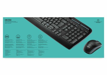 Logitech MK330 toetsenbord RF Draadloos QWERTY US International Zwart