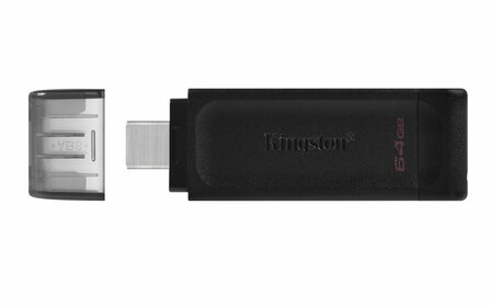 Kingston Technology DataTraveler 70 USB flash drive 64 GB USB Type-C 3.2 Gen 1 (3.1 Gen 1) Zwart