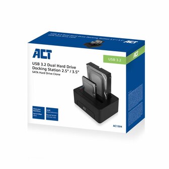 ACT AC1504 basisstation voor opslagstations USB 3.2 Gen 1 (3.1 Gen 1) Type-B Zwart