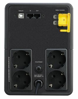 APC BX1200MI-GR Back-UPS | 1200 VA / 650 W | 4 Schuko Stopcontacten | Automatische Spanningsregeling (AVR) | LED-indicator | Compacte Noodstroomvoorziening
