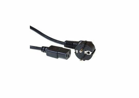 ACT 230V aansluitkabel | Schuko male (haaks) naar C13 | 230V / 10A | Zwart | 2.5 m