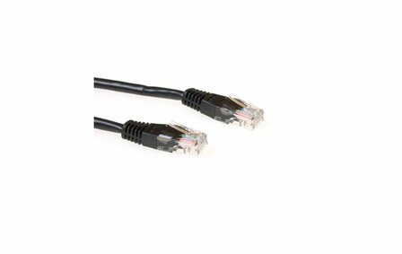 ACT Zwarte 0,5 meter UTP CAT5E patchkabel met RJ45 connectoren