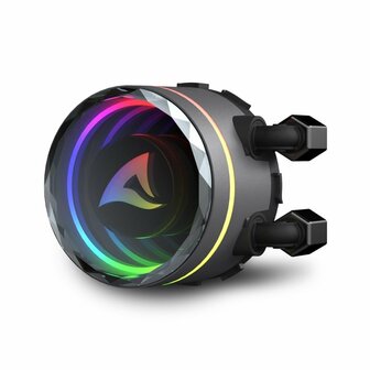 Sharkoon S80 RGB Computer behuizing, Processor Alles-in-&eacute;&eacute;n vloeistofkoeler 12 cm Zwart 1 stuk(s)