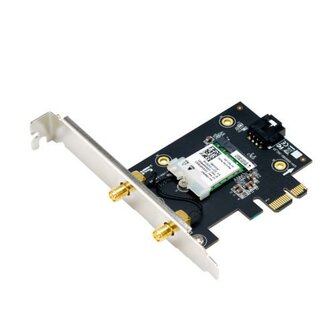 ASUS PCE-AXE5400 Interne WLAN-kaart | Wi-Fi 6E (802.11ax) | 2402 Mbit/s | Tri-band (2,4 GHz / 5 GHz / 6 GHz) | Bluetooth 5.2