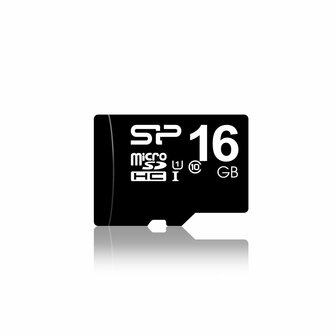 Silicon Power 16GB MicroSDHC Class10 UHS-1 incl. SD-adapter Zwart