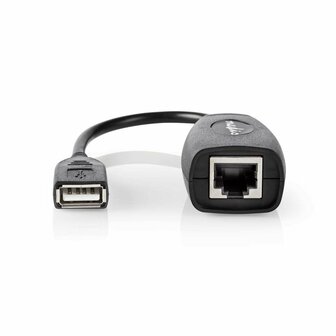 Nedis USB-A Ethernet | 0,2 m | Zwart