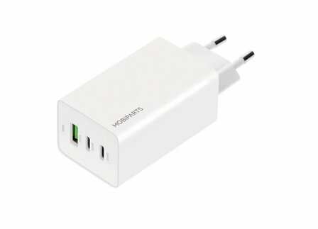 Mobiparts GaN Wall Charger USB-Cx2/USB-A3.0/QC 65W Wit