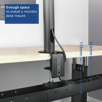 ACT Verstelbare Kabelgoot | Onder-bureau montage | Kabelmanagement | Metaal | Zwart