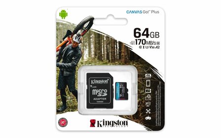 Kingston Canvas Go! Plus | MicroSDXC | 64GB | Class 10 | UHS-I U3
