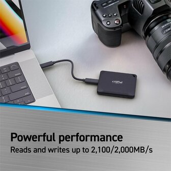 Crucial X10 Pro | Externe SSD | 1TB | USB 3.2 Gen 2x2 | 2.100MB/s | IP55 | Zwart | Compact &amp; Robuust
