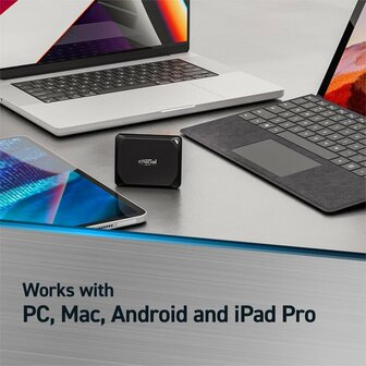 Crucial X10 Pro | Externe SSD | 1TB | USB 3.2 Gen 2x2 | 2.100MB/s | IP55 | Zwart | Compact &amp; Robuust