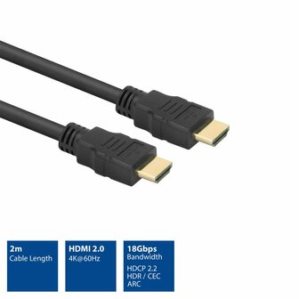 ACT 1,5 meter High Speed kabel v2.0 HDMI-A - HDMI-A