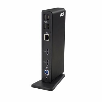 ACT AC7049 notebook dock &amp; poortreplicator Bedraad USB 3.2 Gen 1 (3.1 Gen 1) Type-C Zwart